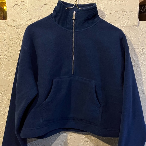 New Yellow Label Co. Polar Quarter Zip crop in Blue, Size S - Picture 5 of 11